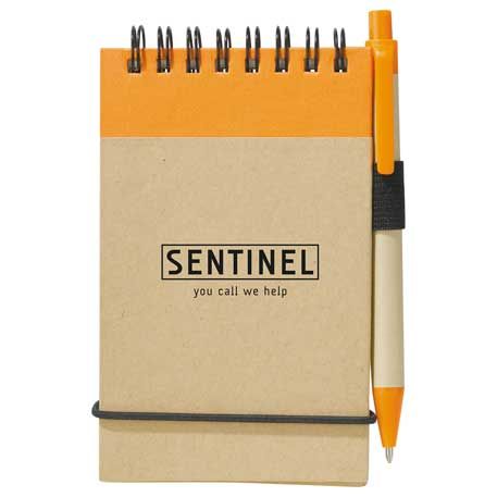The Pocket Recycled Spiral Jotter 5" X 4" With Matching Ballpoint Pen 